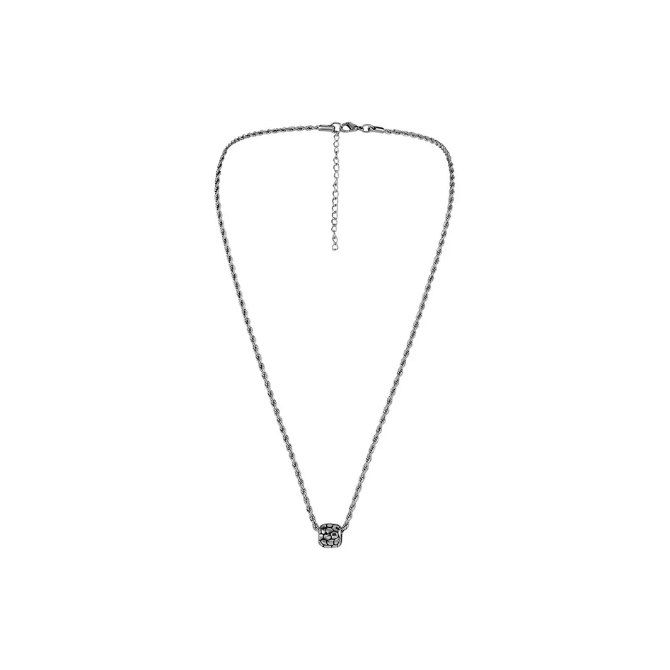 Kelanxi Титановые стальные ожерелья унисекс серебристый черный