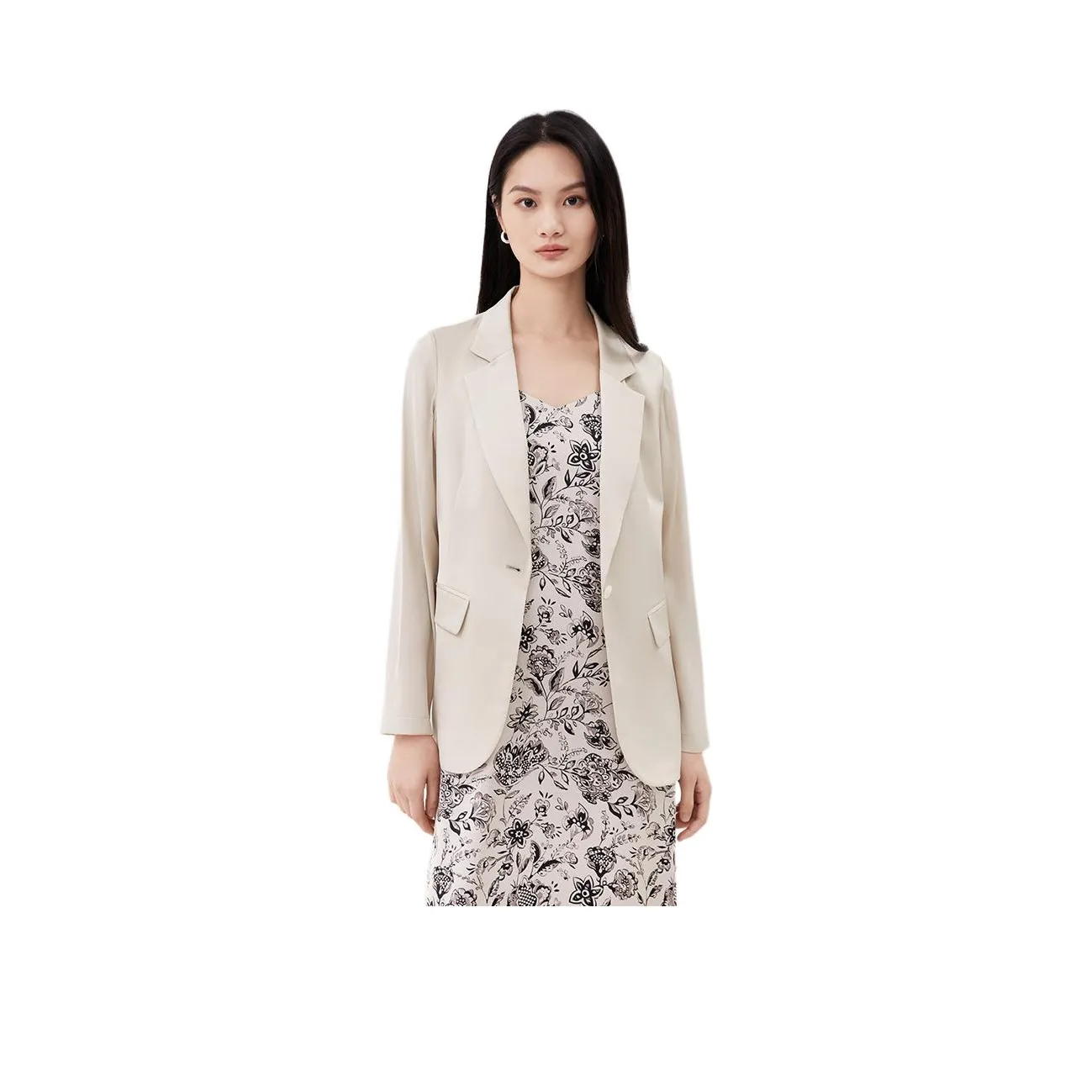 TKY SHOP Business Suit Women's Beige Gray