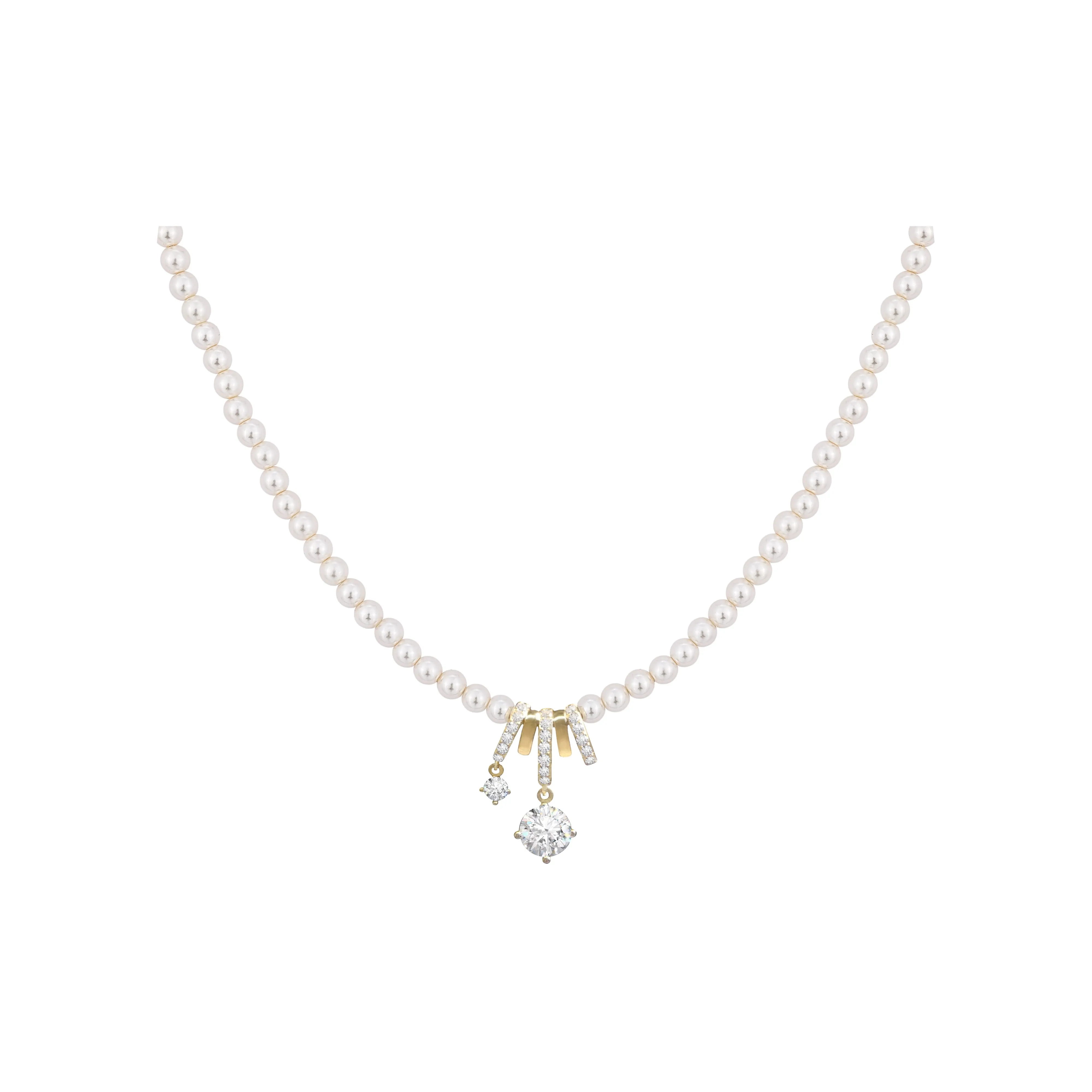 KEYS VIA Медный сплав Искусственная жемчужина Синтетический кубический цирконий Ожерелья Женские