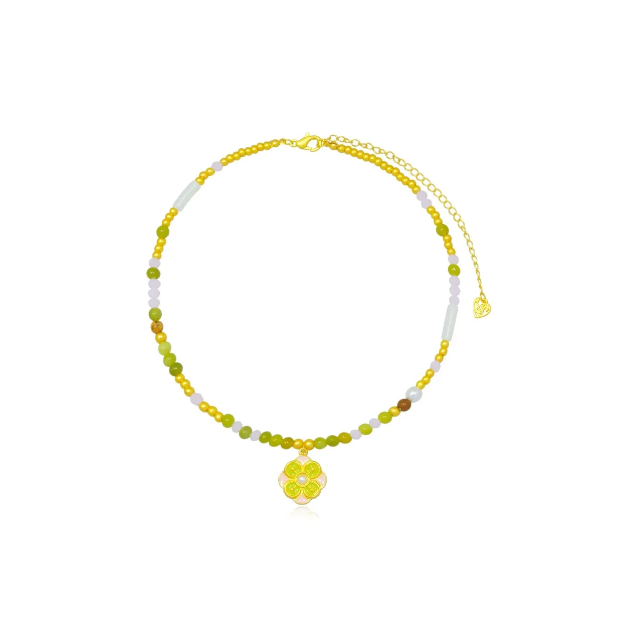 AWE Титановая сталь Жемчужный Новый китайский стиль Элегантный Многоцветный Бусины Цепочка на ключицу Женские