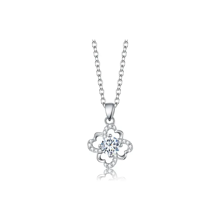 KADER Lucky Four Leaf Clover Series S999 Silver Necklaces Women's Pure White Gift For The Festival Good Luck Box
