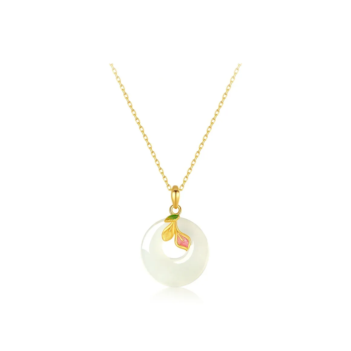 ALLOVE Hetian Jade Necklaces Pale Greenish White Jade Women's