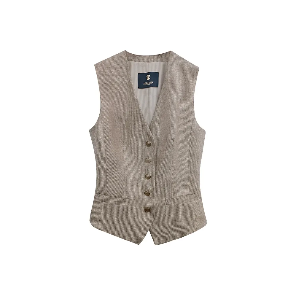 BESIONIA SS25 Жилет Женские Хаки