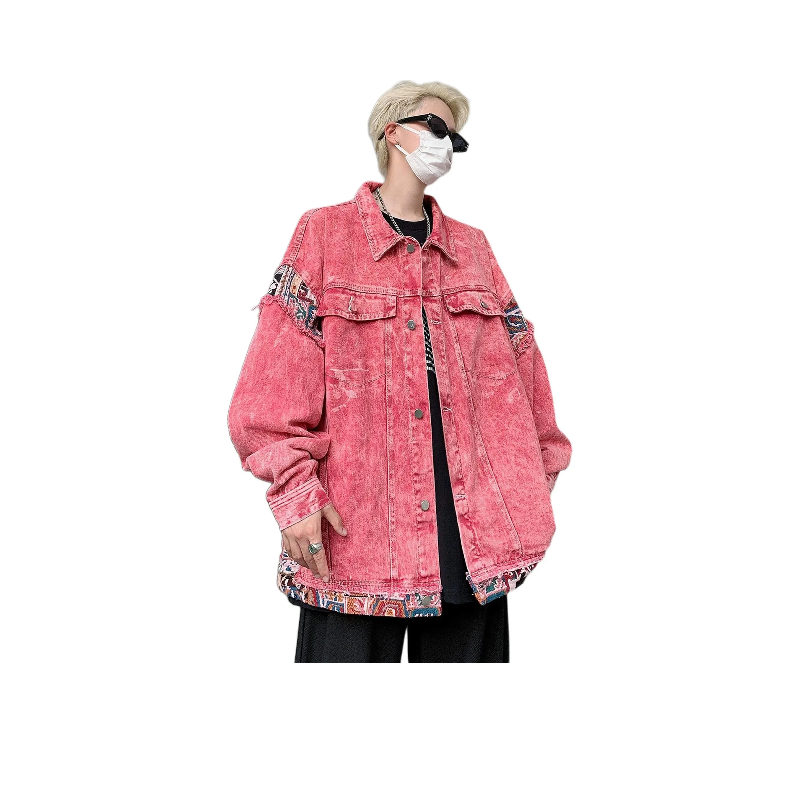 TAOKK Розовый Унисекс Джинсовые куртки