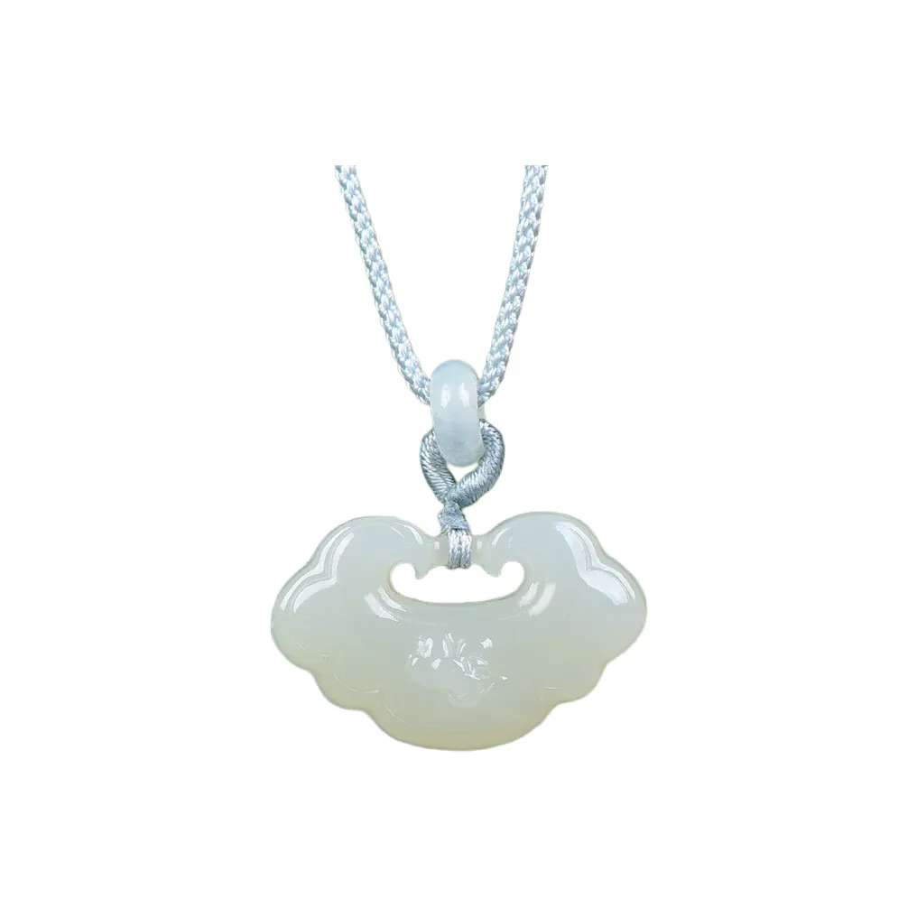 Jing Ruyu Hetian Jade Necklaces Pale Greenish White Jade Unisex