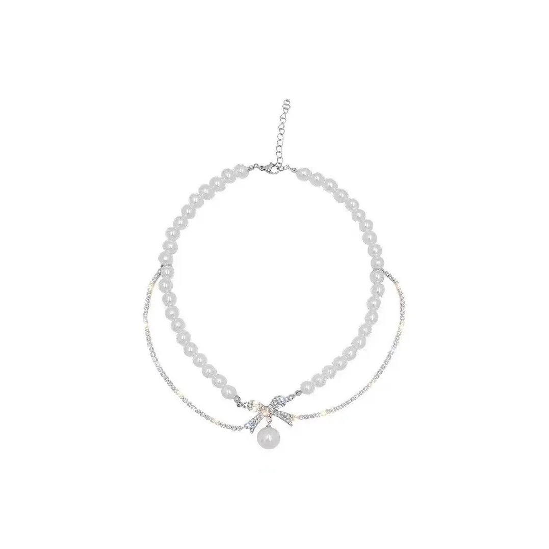 BONAS Искусственный жемчуг сплав стразы ожерелья женские