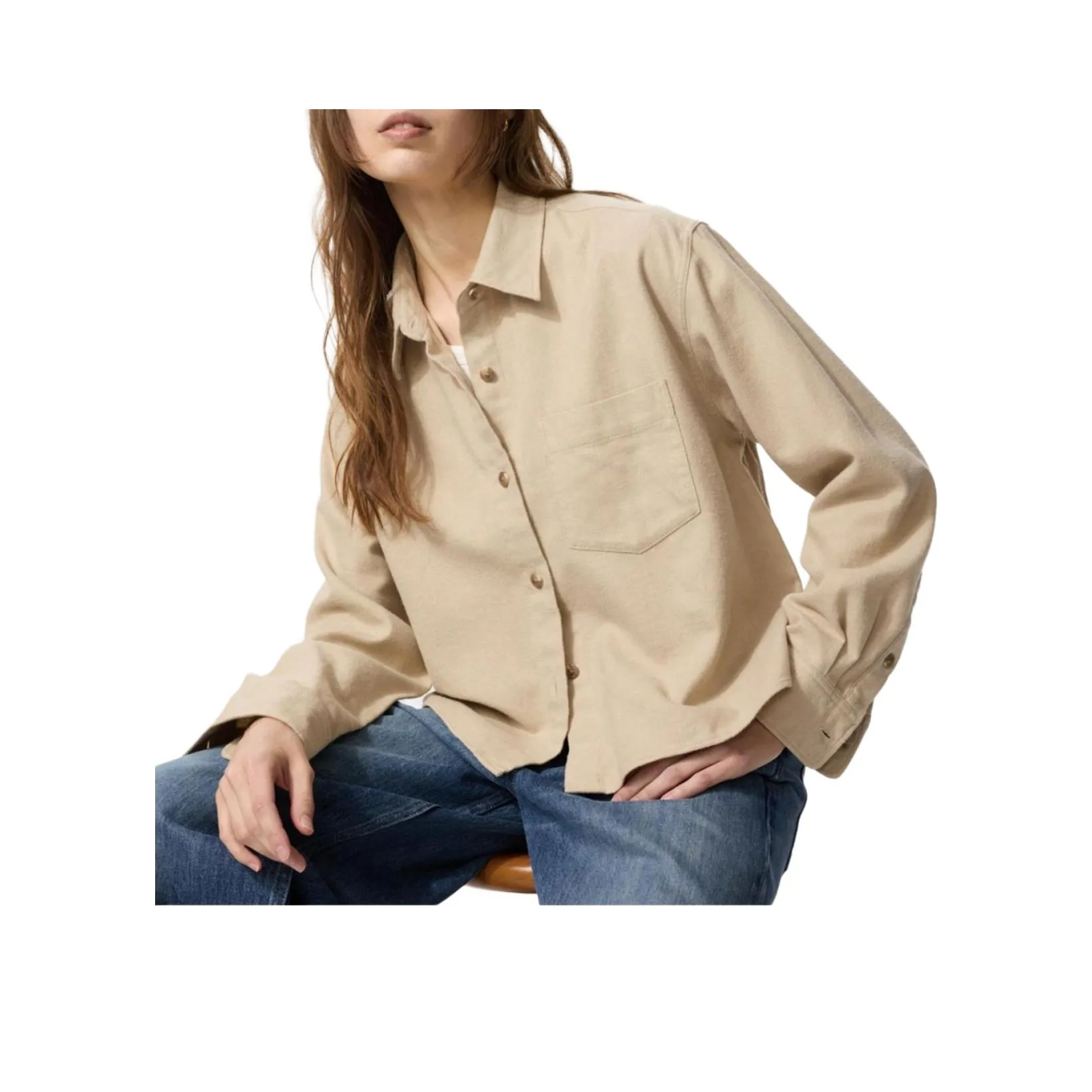 UNIQLO Бежевые Женские Рубашки