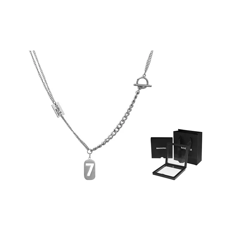 MAGICPOLE Титановые стальные ожерелья унисекс серебряные