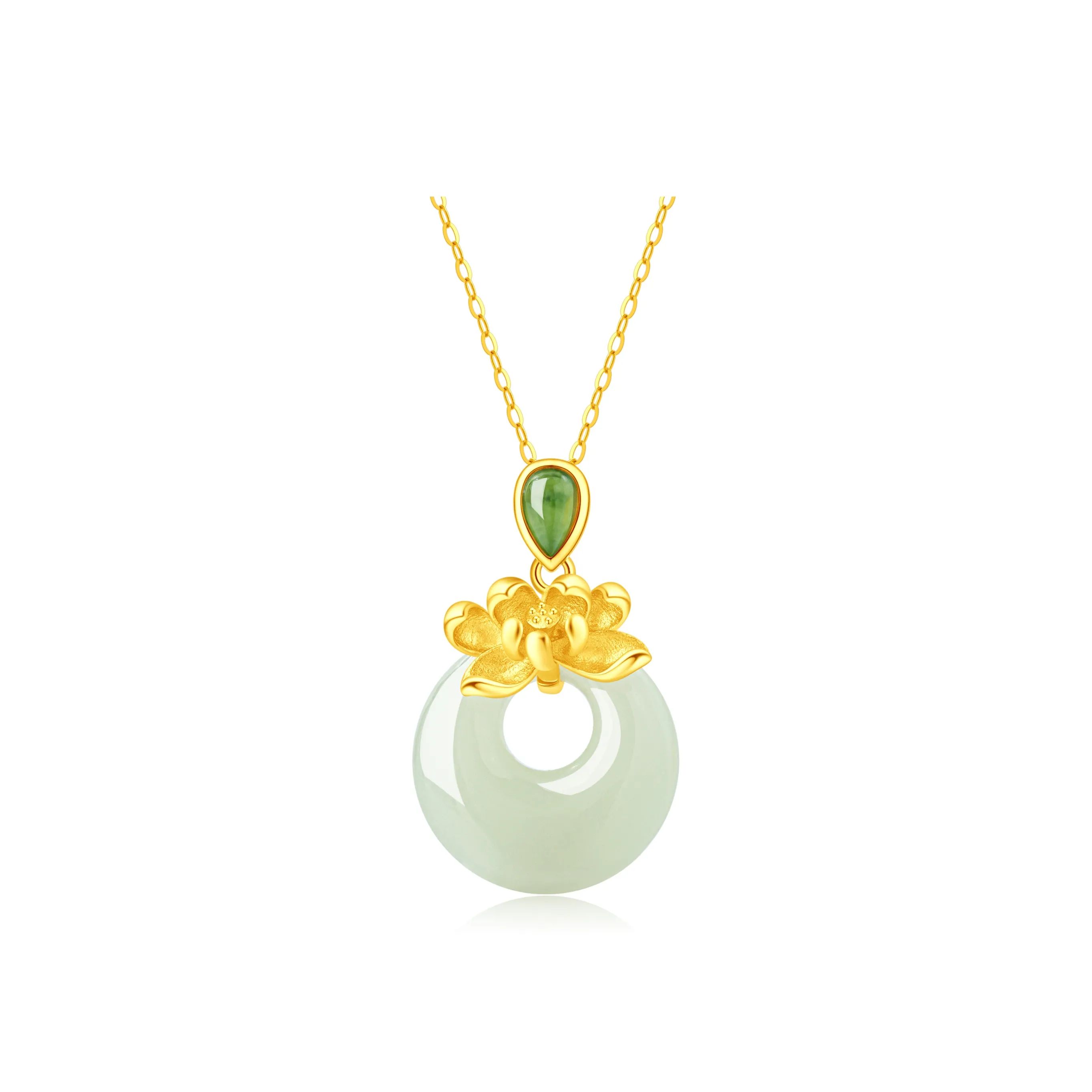 Lao Feng Xiang Necklaces Green Jade Women's
