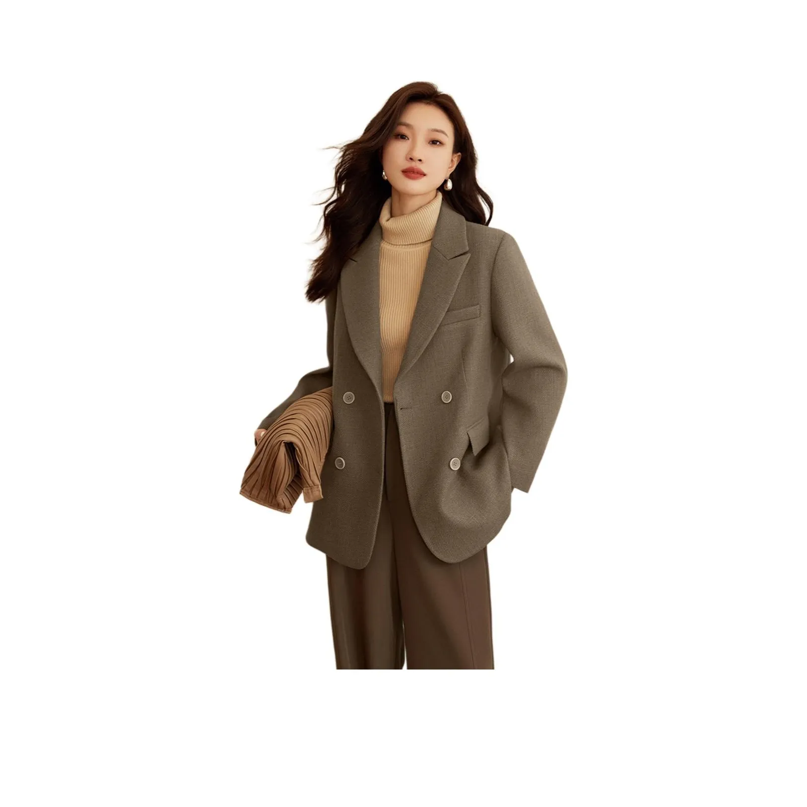 Mo Han Yi Mei Бизнес-костюм женский кофейно-зеленый