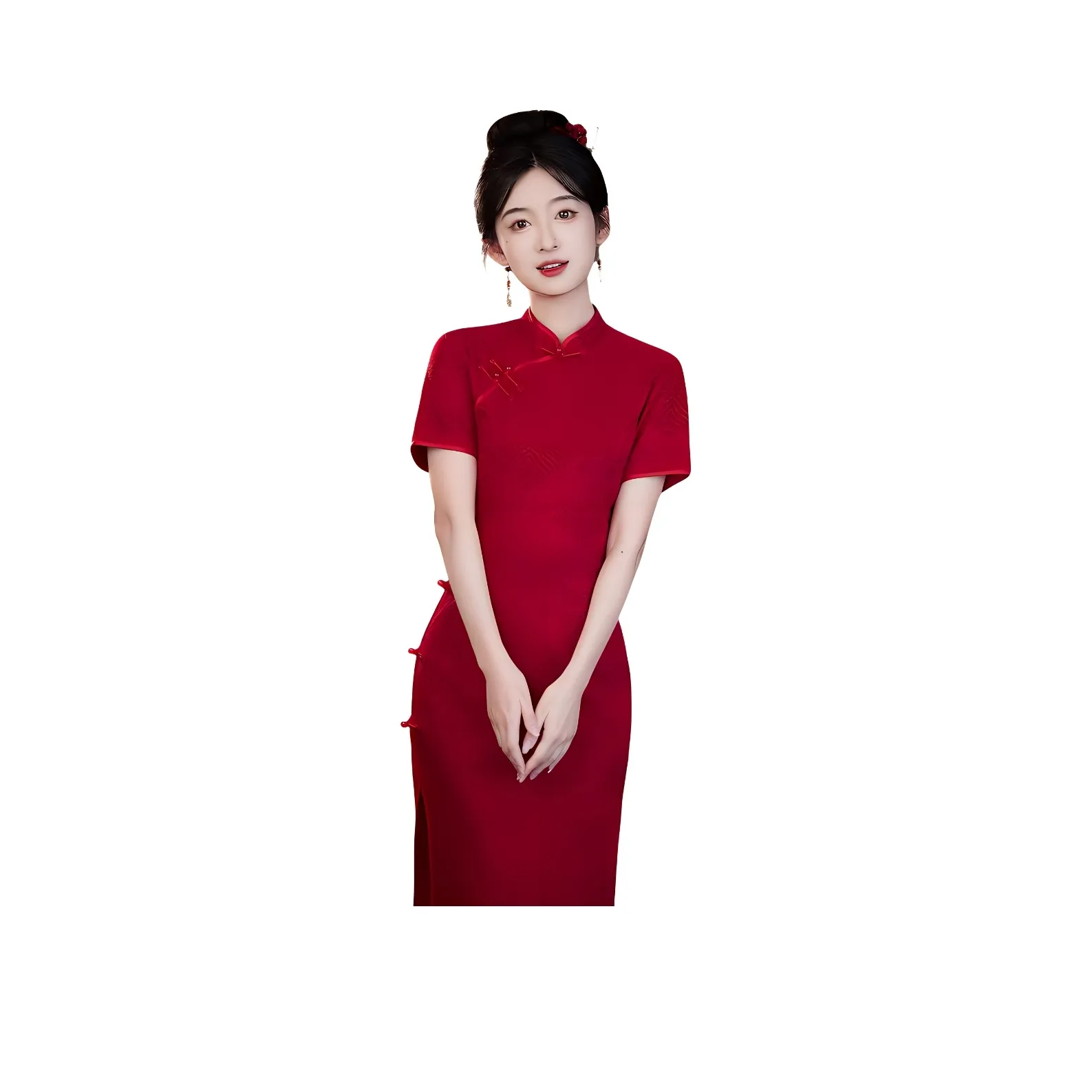 ENEESSI Красный Женские Ципао