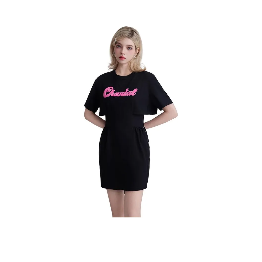 JORYAweekend Короткий рукав Платье Женское Черное