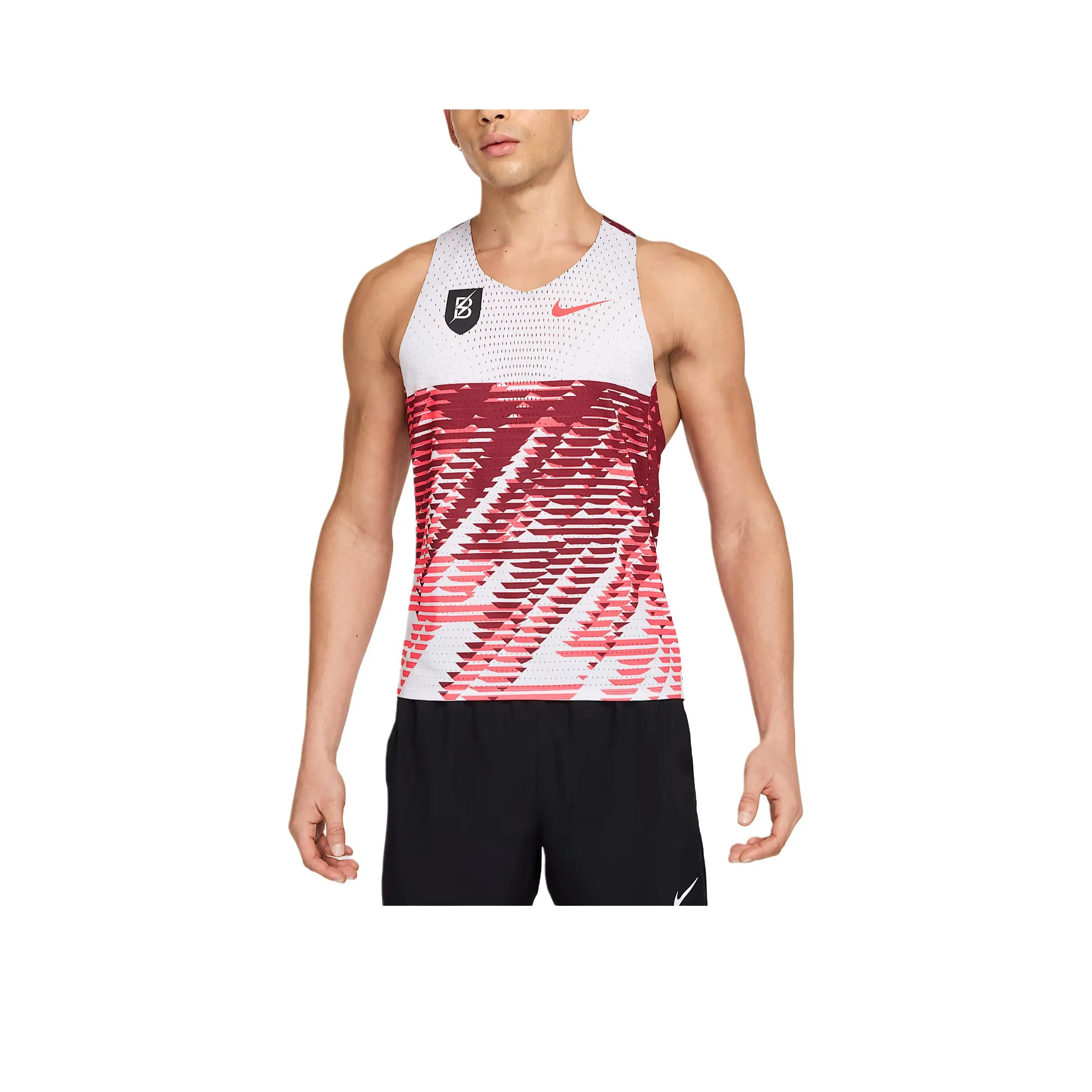 Nike AEROSWIFT Бег Майка Мужская Белый Командный Красный Ярко-Красный