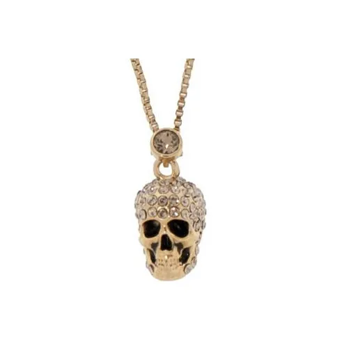 Alexander McQueen Pave Skull Pendant Necklace