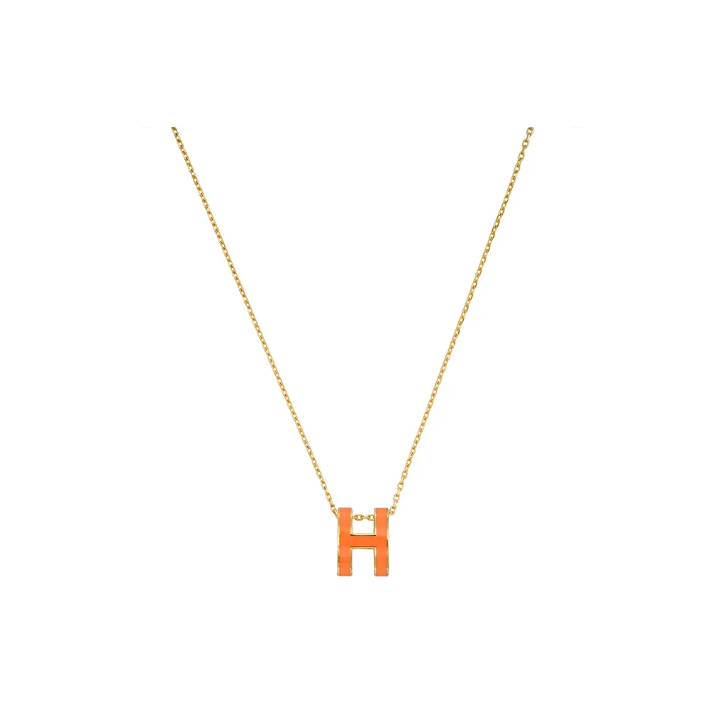 HERMES POP H Collection Gold Plated Necklaces Women's Gold Chain