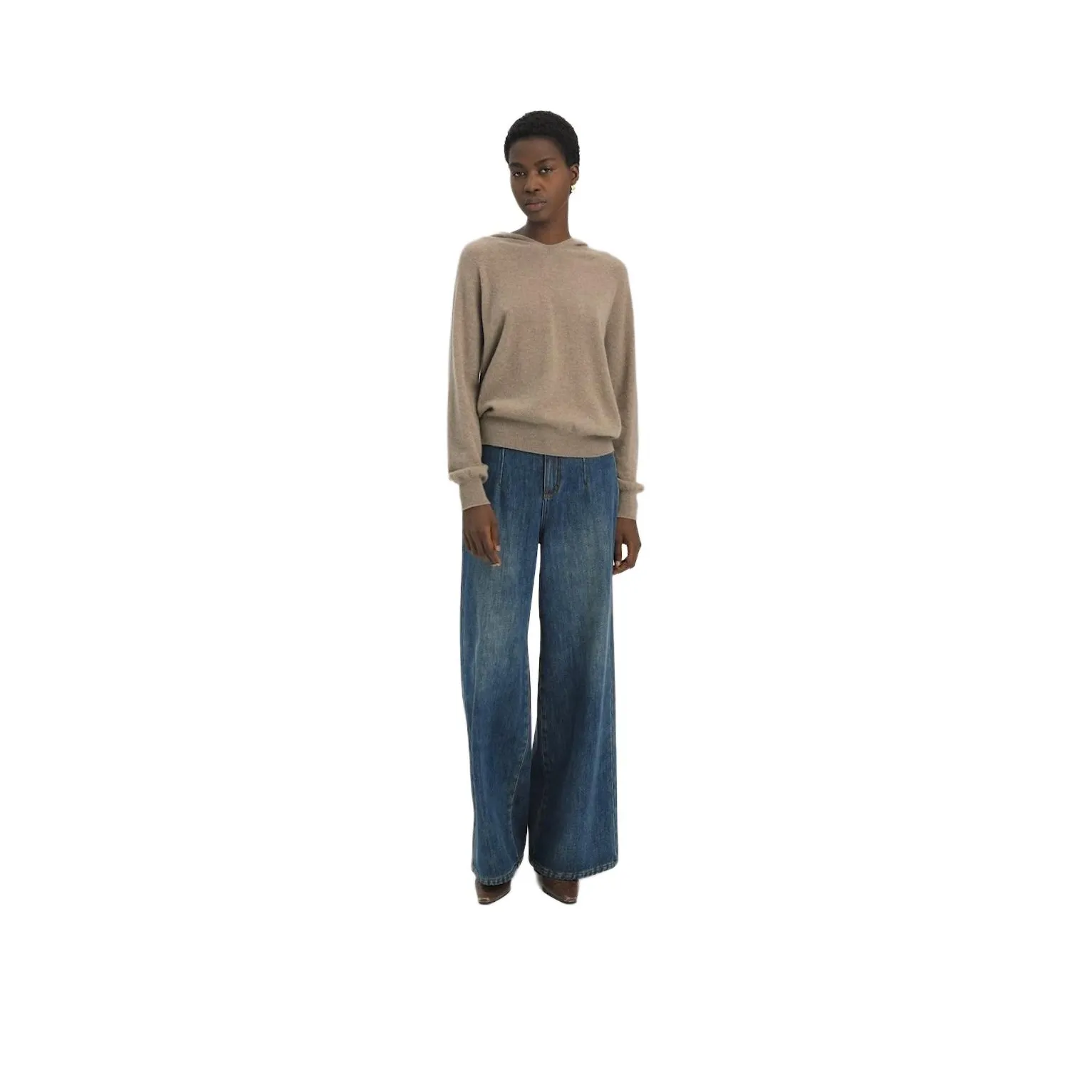 GOELIA Свитер Женский Черный Козий Кашемир