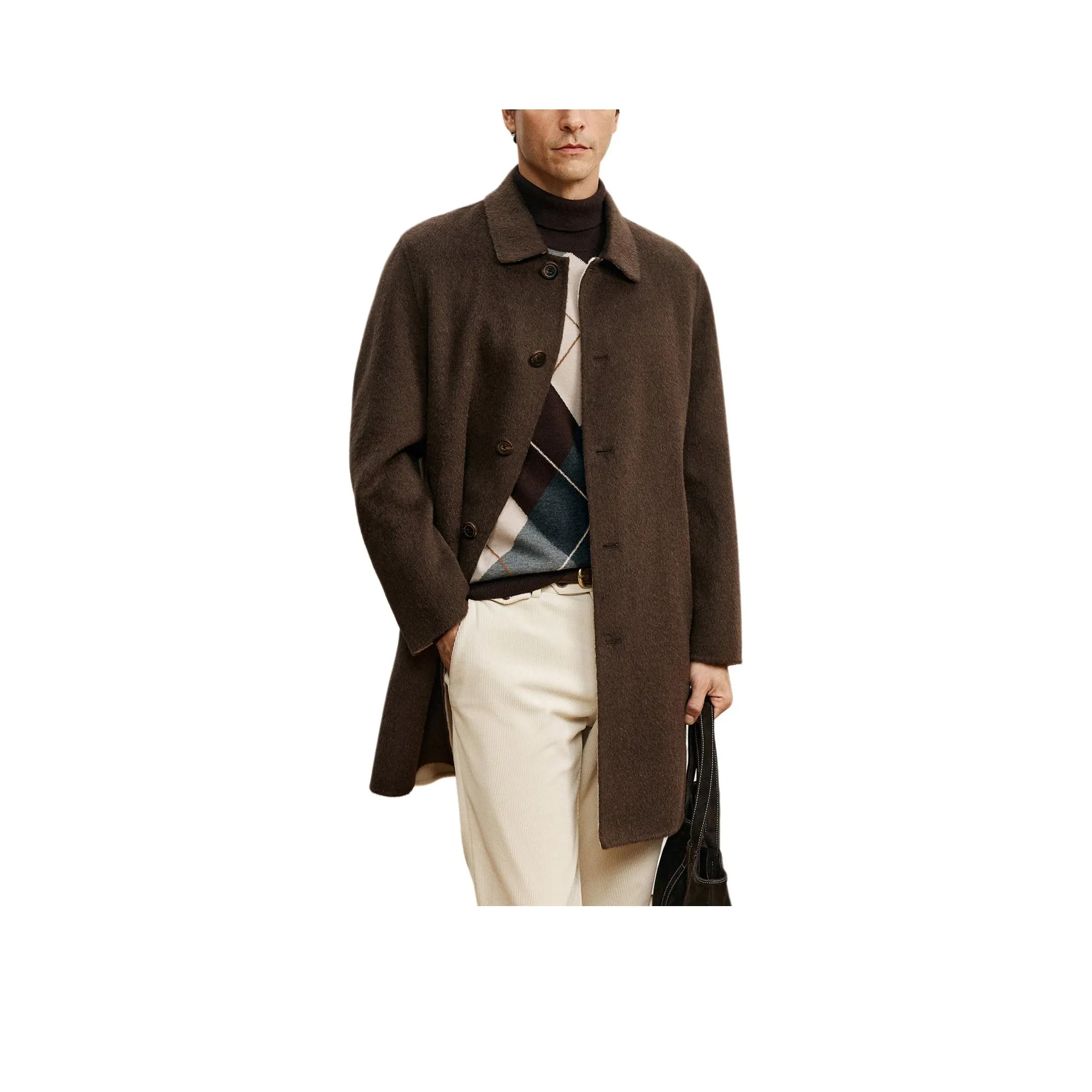 St. H Темный кофейный мужской пальто