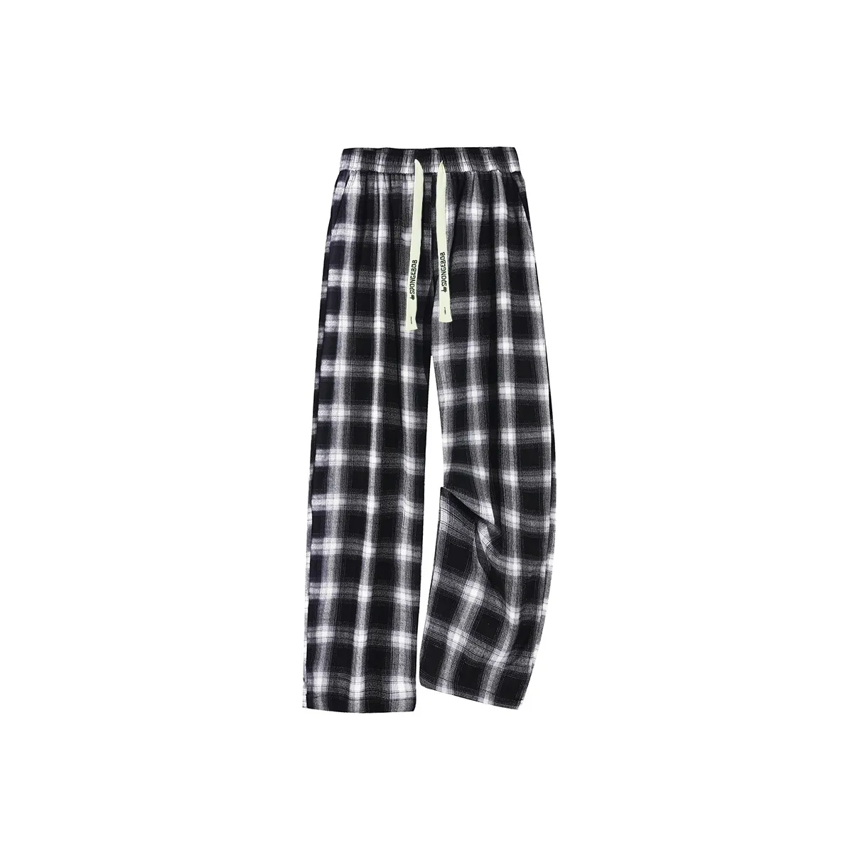 SPONGEBOB SQUAREPANTS Casual Pants Unisex Black Plaid