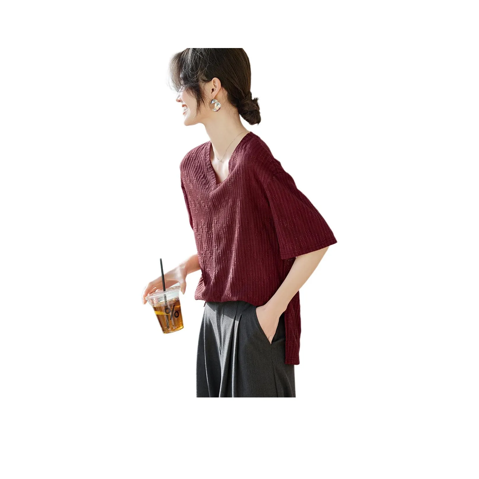 XWI Темно-красные Женские Футболки