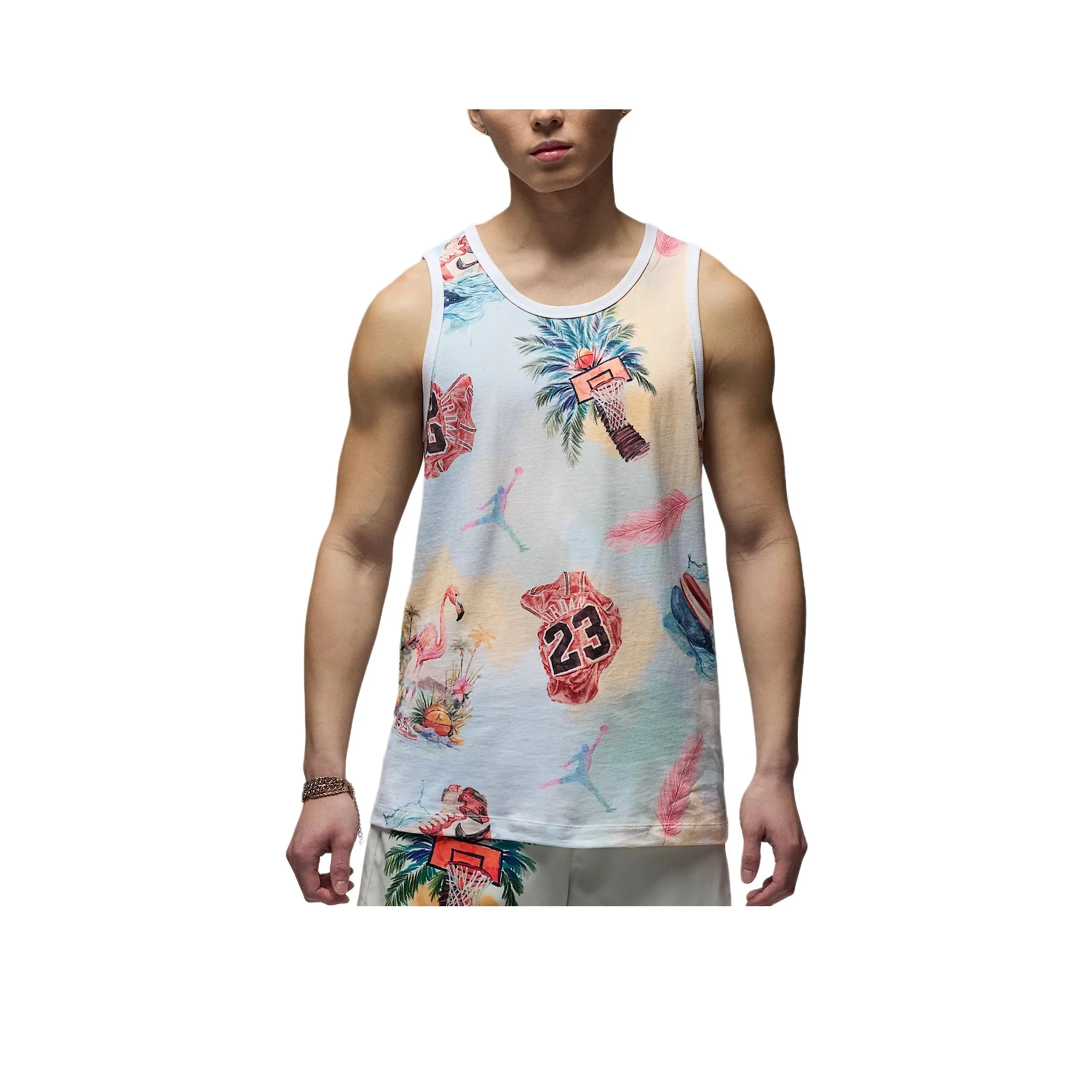 Jordan Flight Essentials Топ без рукавов Мужской Белый Черный