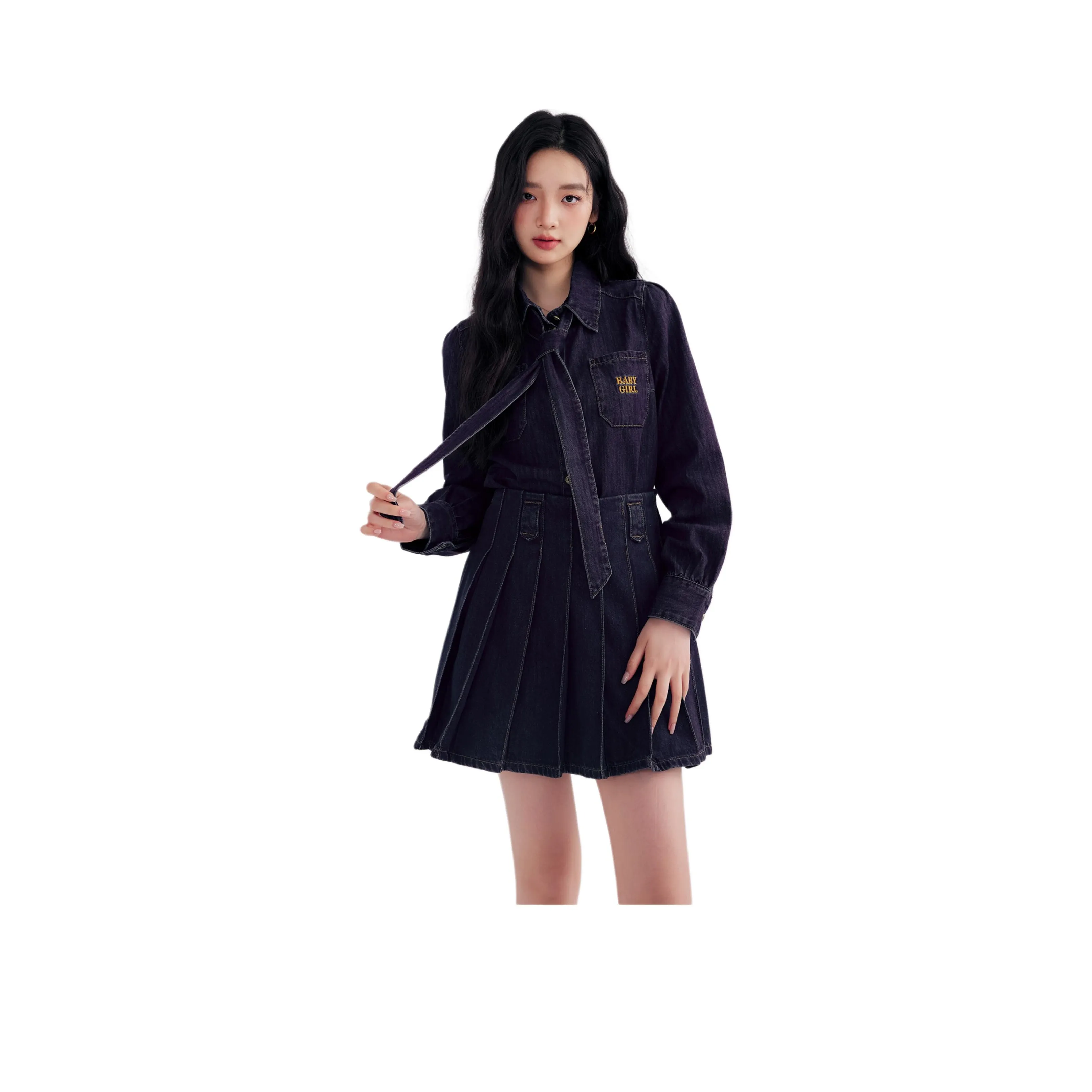 DEAR DEER PUFF Джинсовые короткие юбки Женские Винтажный синий