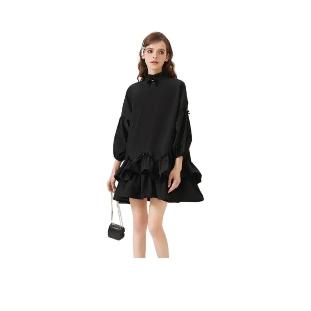 JORYAweekend Длинное платье с длинными рукавами женское черное