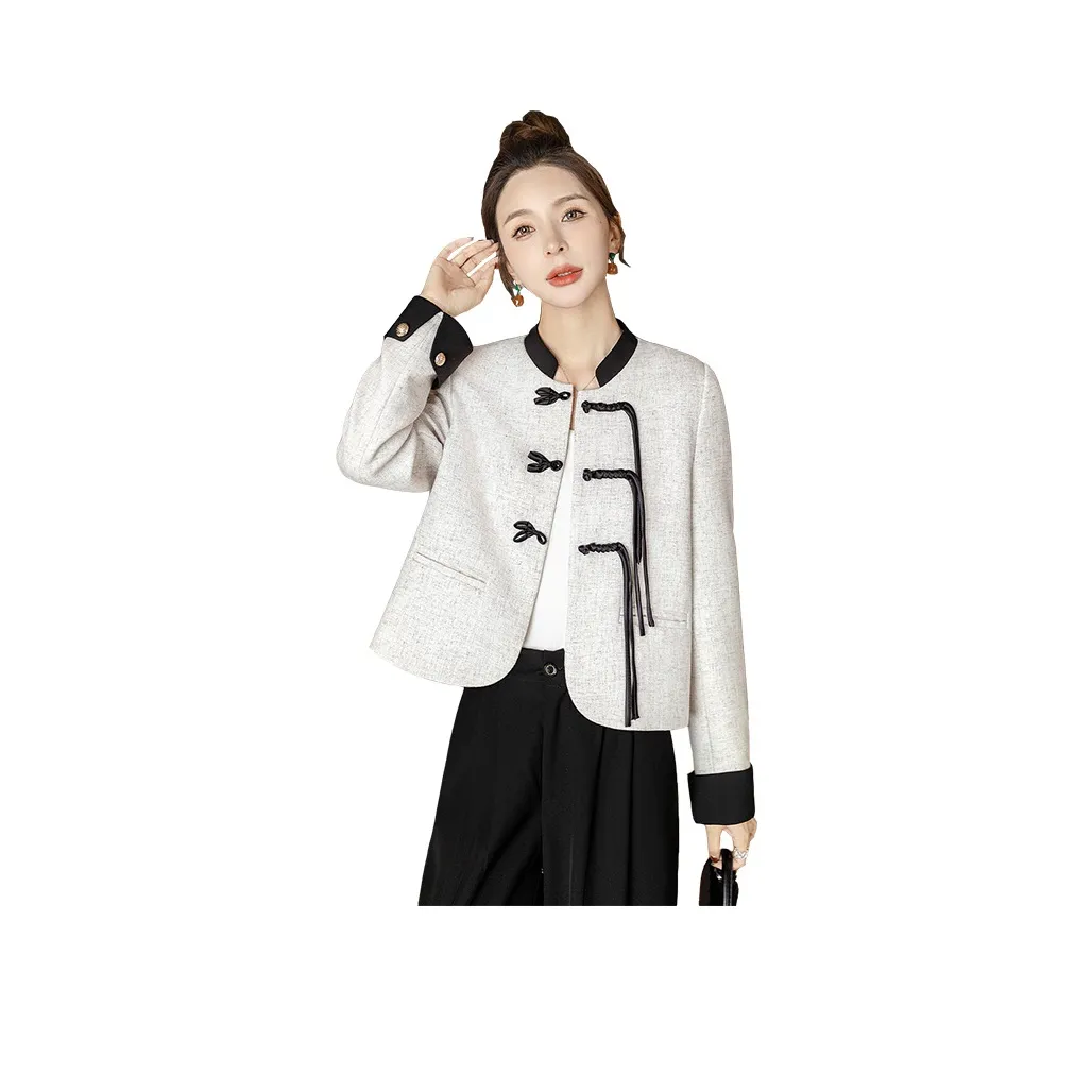 Cypress House Cropped Coat Women's Gray White