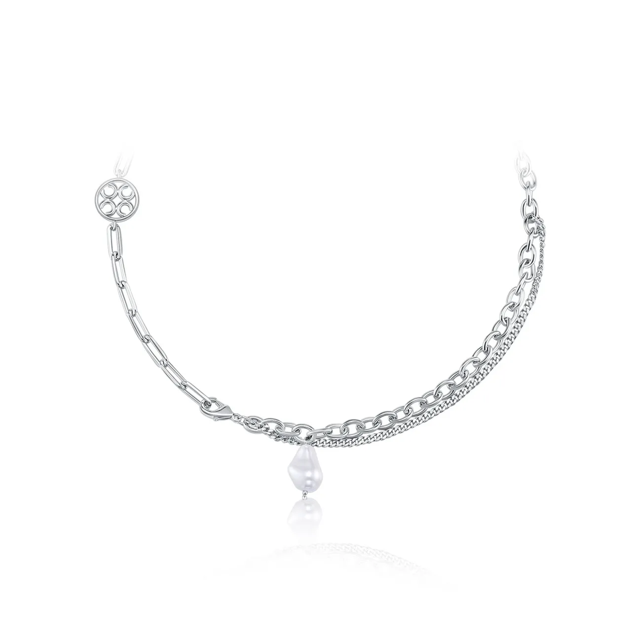 ORANGE CUBE Медные Ожерелья Женские Серебряные