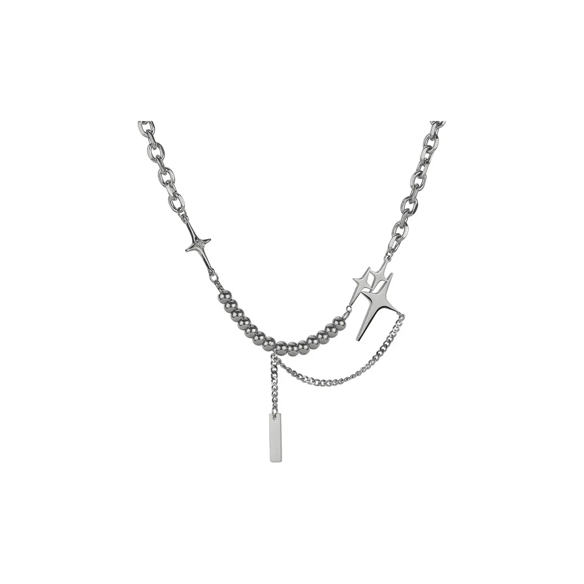 AKAK Титановая сталь Ожерелье Серебряное Женское