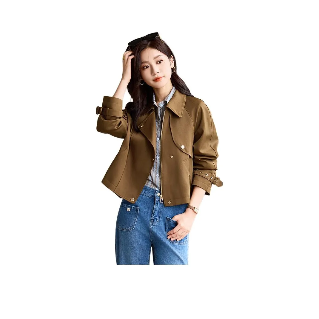 Yi Mengyuan Cropped Trench Coat Women's