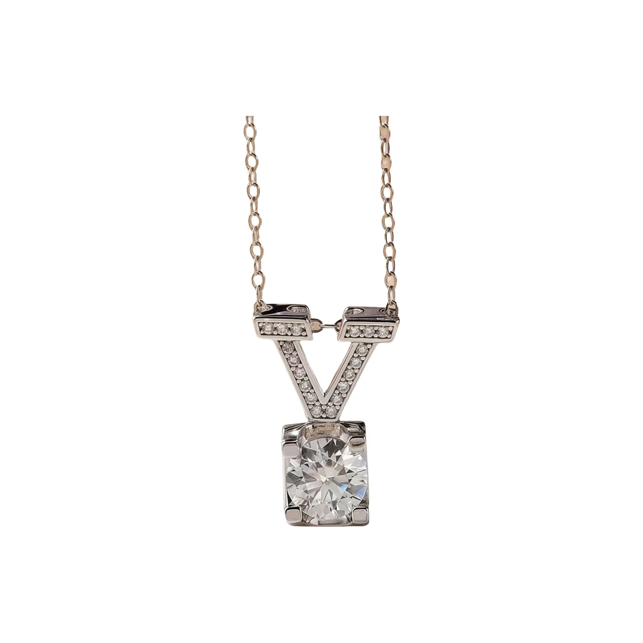 Stone On The Line S925 Sterling Silver Moissanite Necklaces Women's