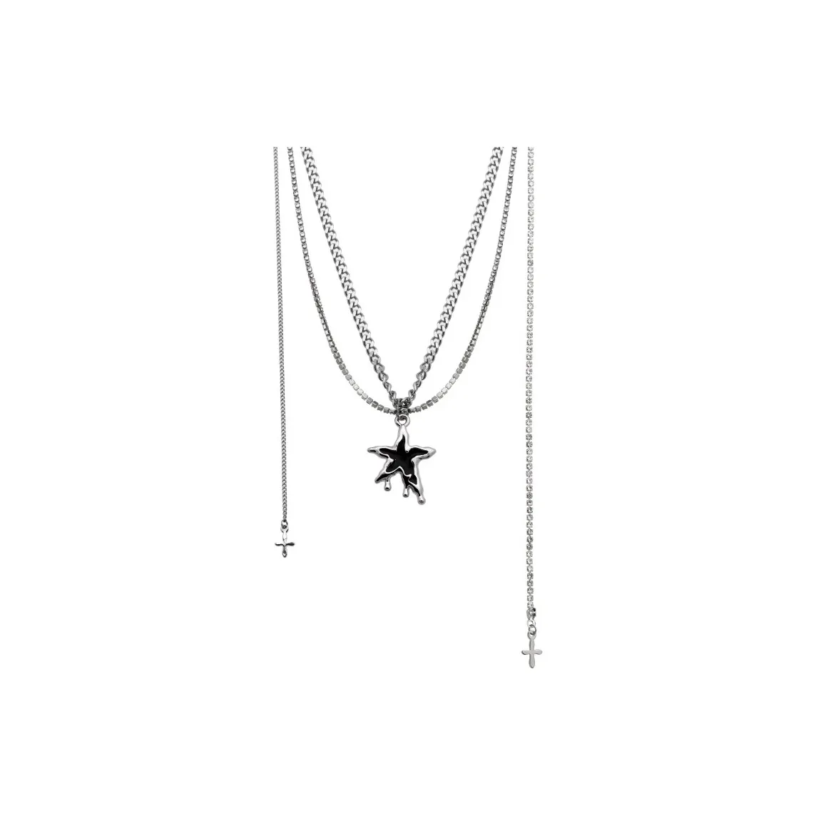 FOREVER MELODY Ожерелья из титанового сплава Женское серебро