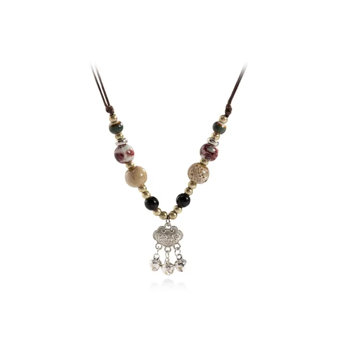 ROGA Плетеные веревочные ожерелья женские