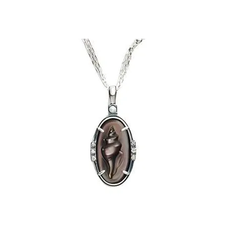 Agete Silver, Shell, Freshwater Pearl, Diamond, Labradorite Necklaces Women's Silver