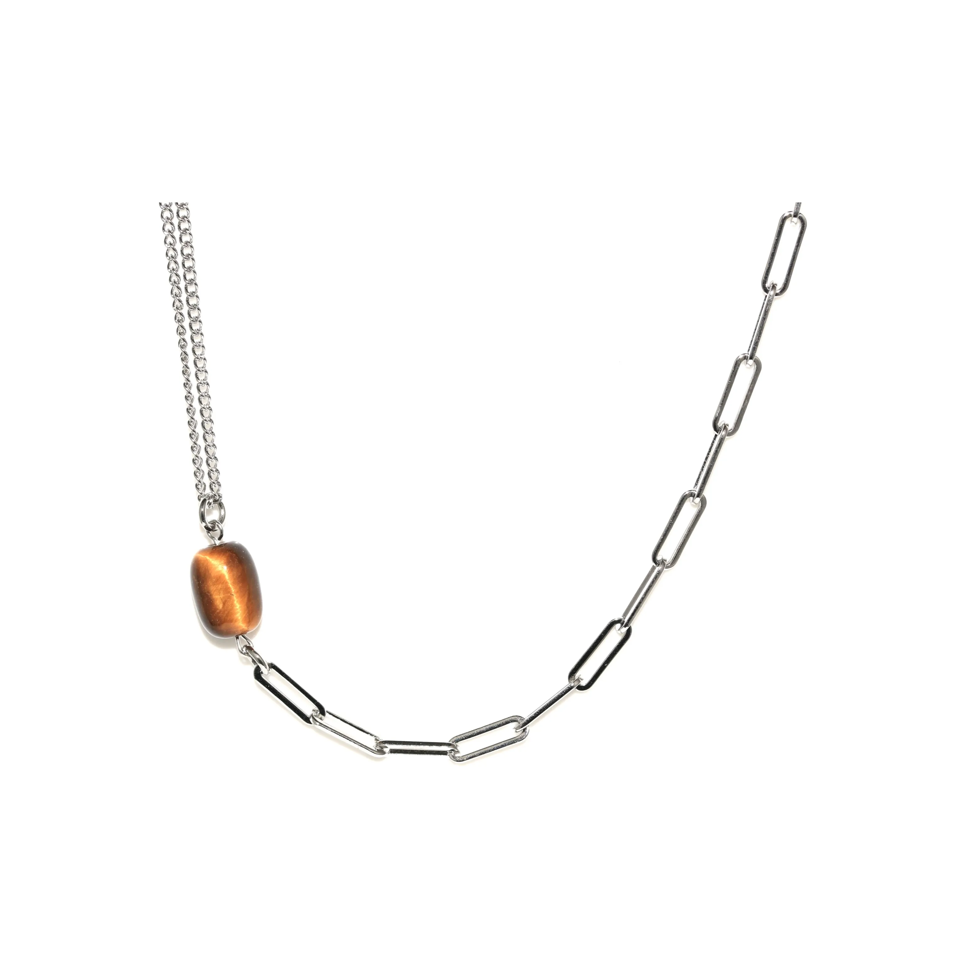 SHIYI N CIFANG Камень Тигровый глаз Бусина удачи Богатство Ожерелья Унисекс