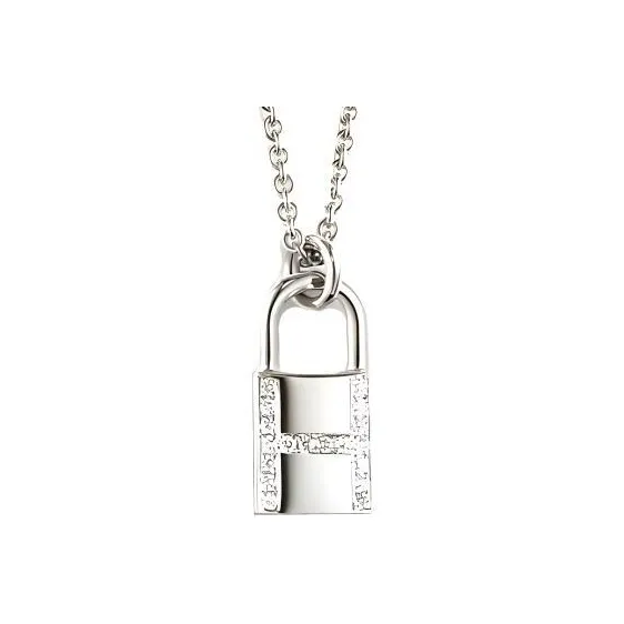 HERMES Kelly Cadenas White Gold Necklaces Women's Silver