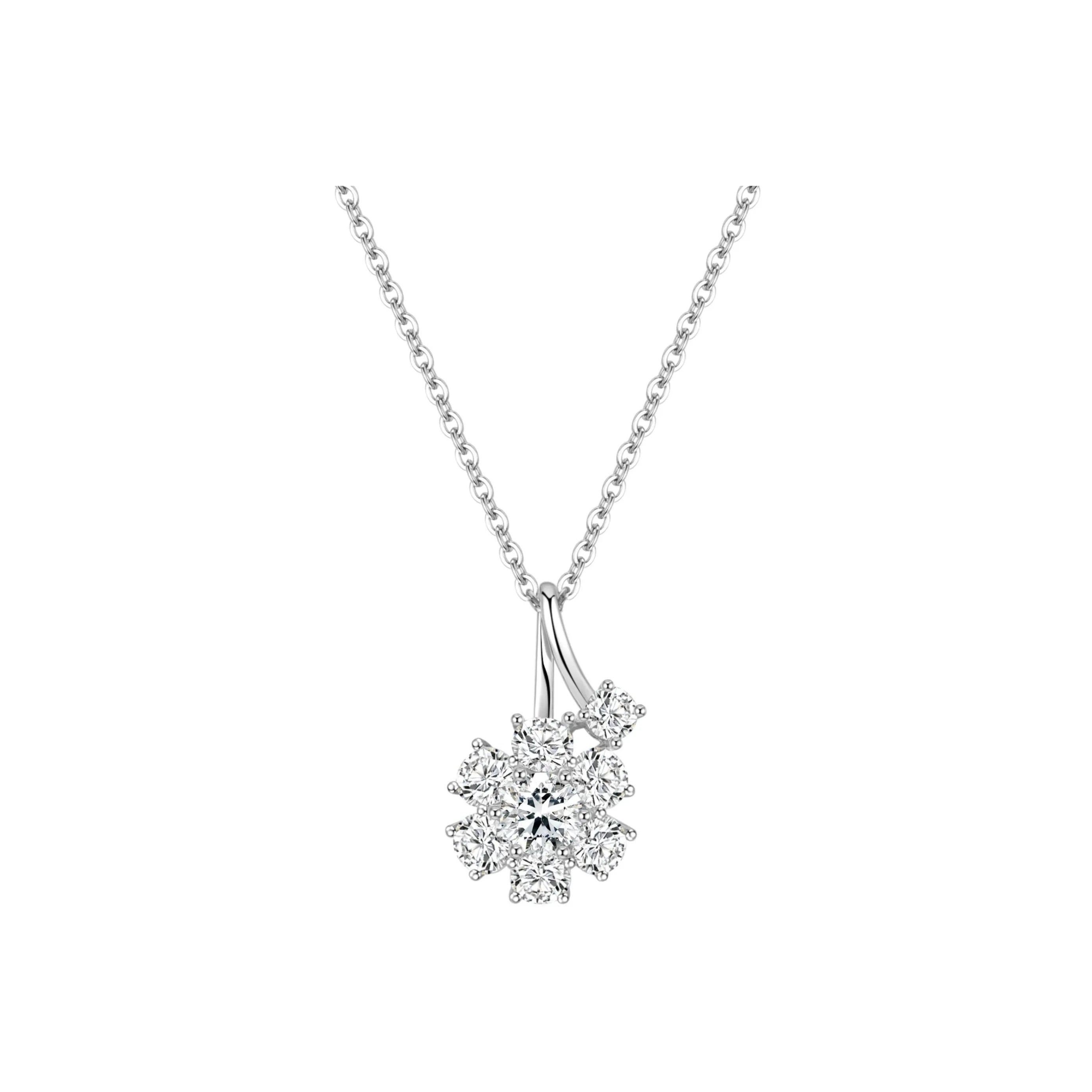 OUBI.YABI 925 Sterling Silver With White Gold Plating Zircon Necklaces Women's