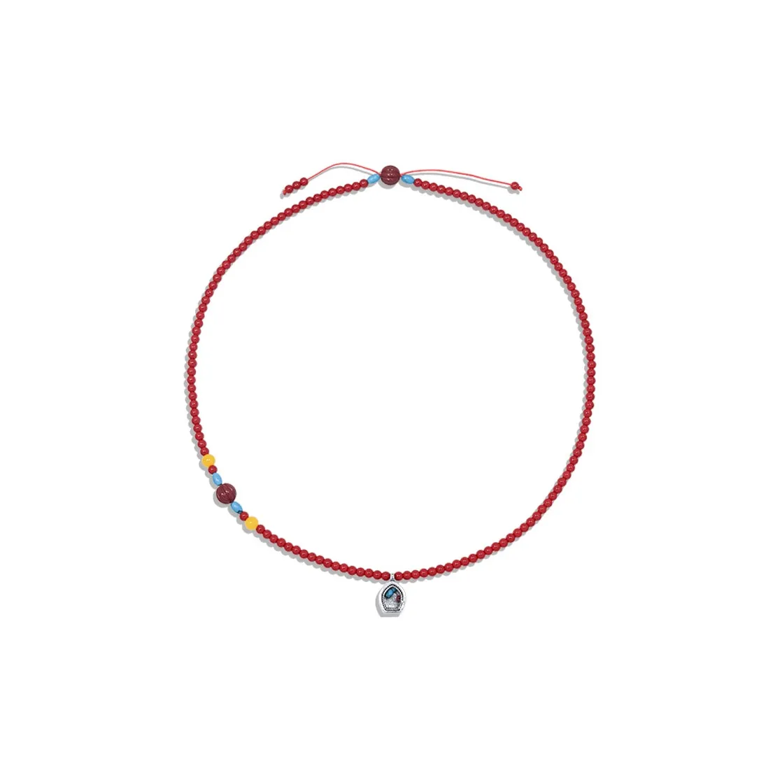 AWE Красная бусина Бирюзово-голубой с акцентом MID Длина Цепочка для свитера Женские