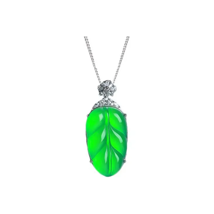 Artisan Lock Heart Jade Chalcedony Jade Necklaces Women's