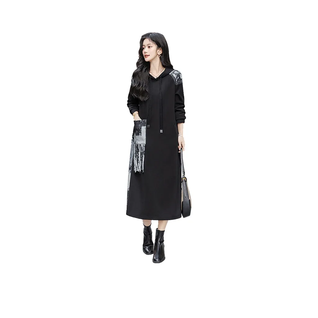 Cypress House Long Sleeved Dress Women's Black & Blue