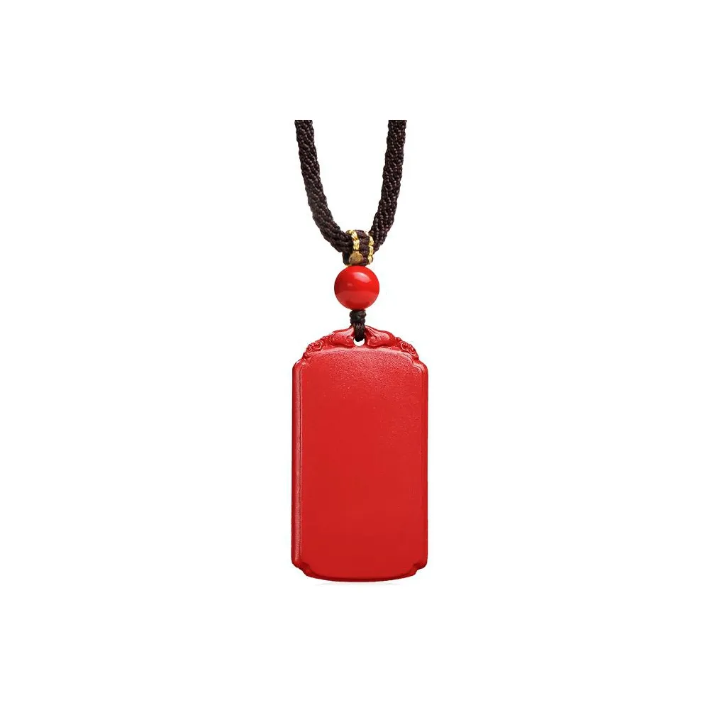 With The Heart Of The Jade Reconstructed Cinnabar Necklaces Unisex