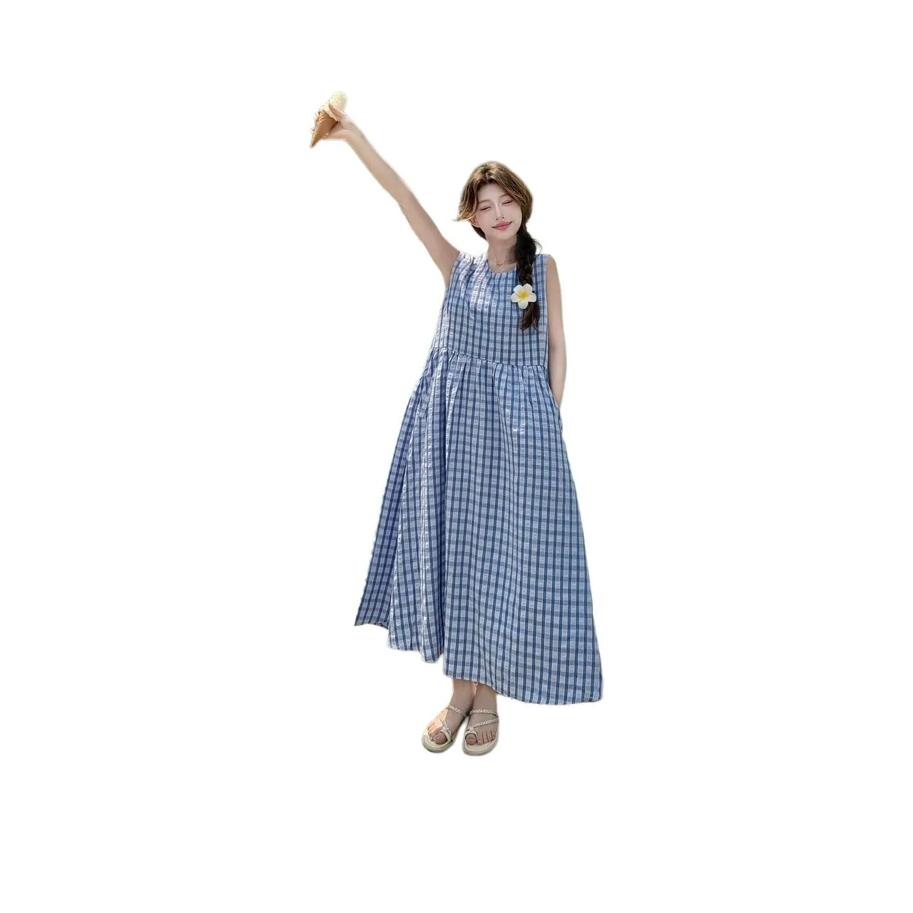 TEME Синий Женские Платья без рукавов