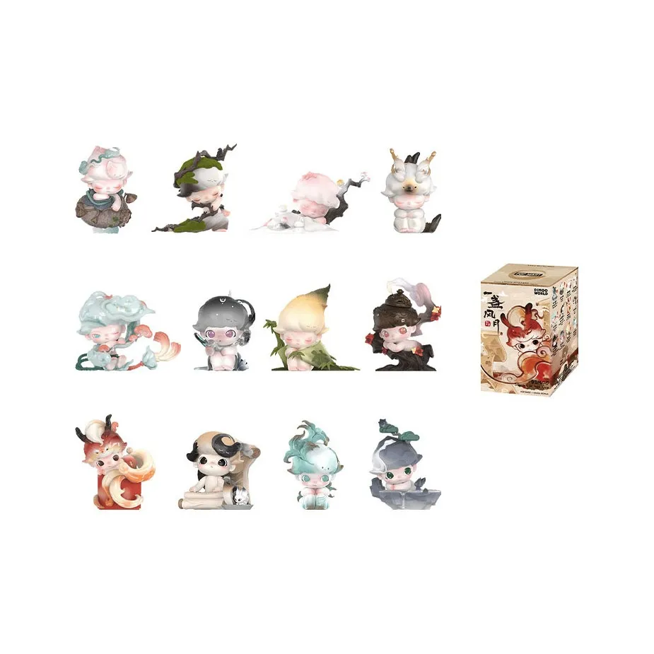 POP MART Коллаборация Edition DIMOO A Lamp of Moonlight Collection Фигурка Слепые коробки Один Mystery Коробка Целая коробка 12 шт
