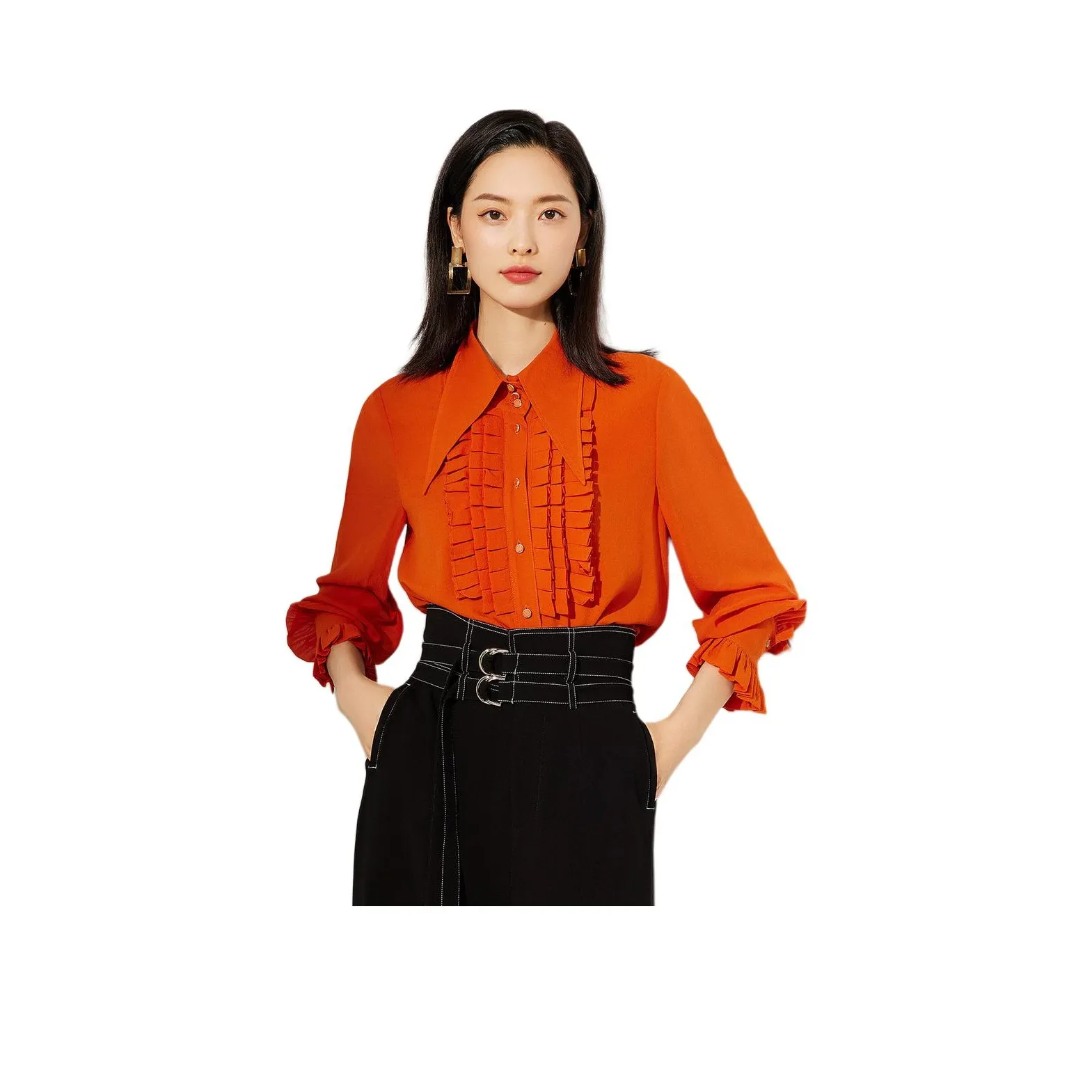 BBLLUUEE Рубашка Женские Ri MU Оранжевый
