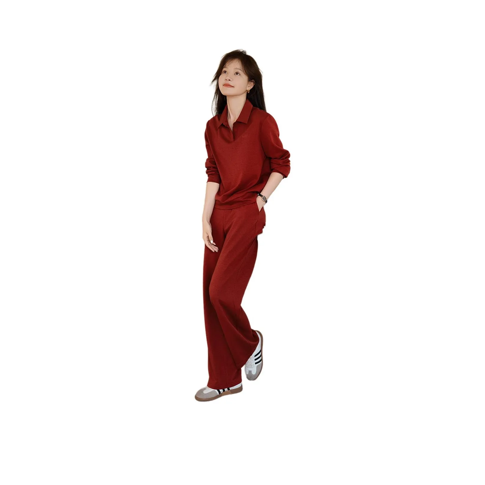 Mo Han Yi Mei Casual Suit Women's Cherry Red