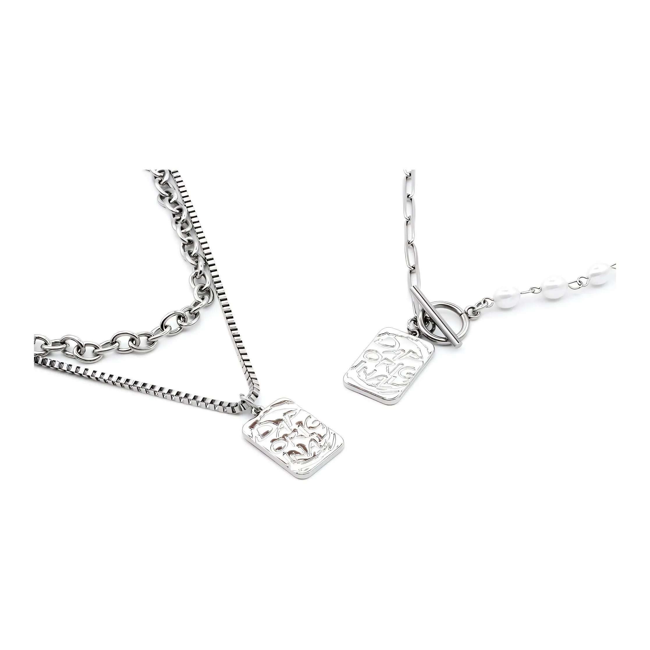 DAP Титановая сталь Ожерелье Серебряное Унисекс