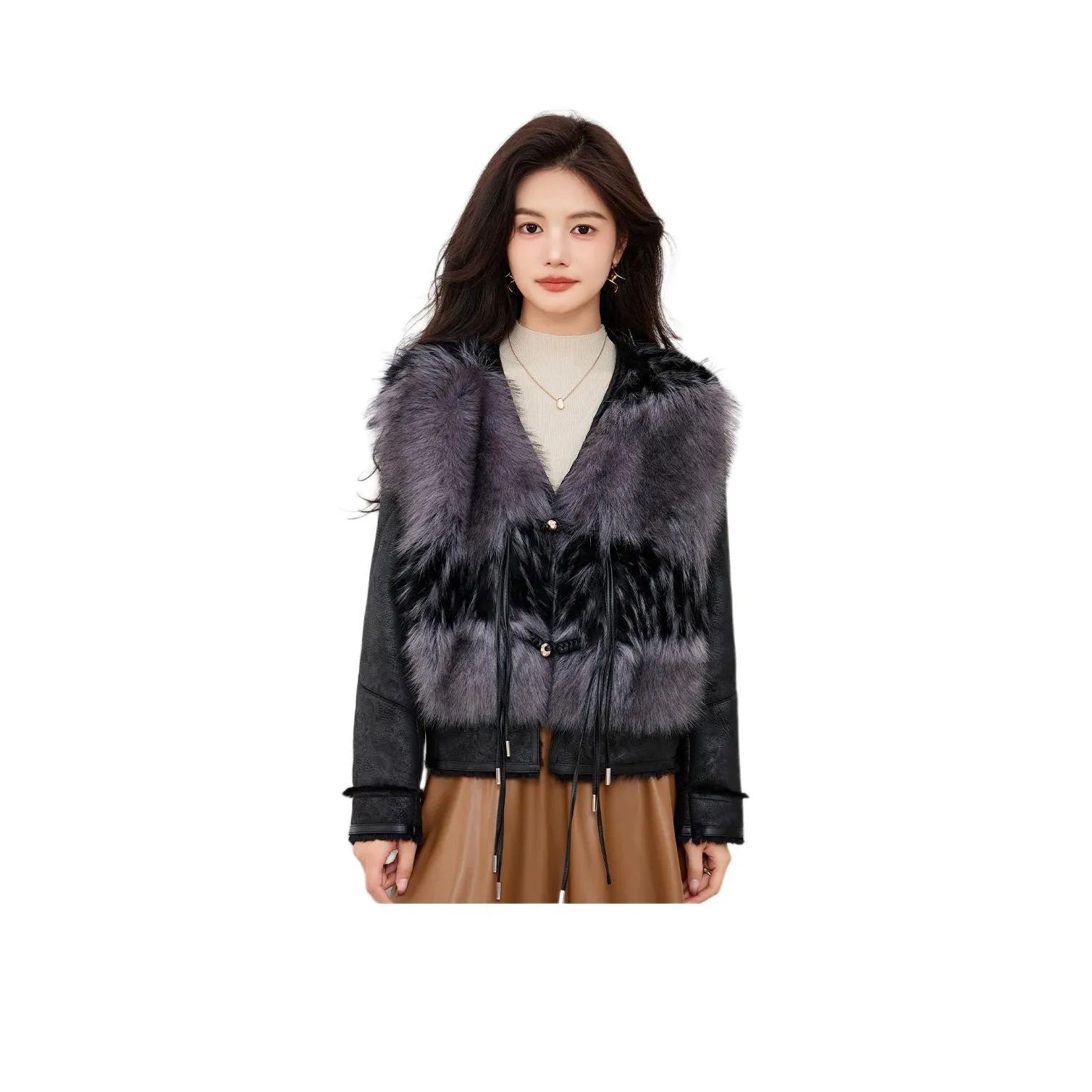 CARBAMMI Черный Женские меховые изделия