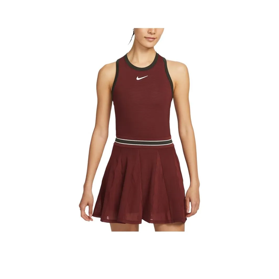Nike Court SlamDri Форма SS25 Без рукавов Платье Женские Темный Командный Красный Секвойя Зеленый Темно-красный Белый Цвет