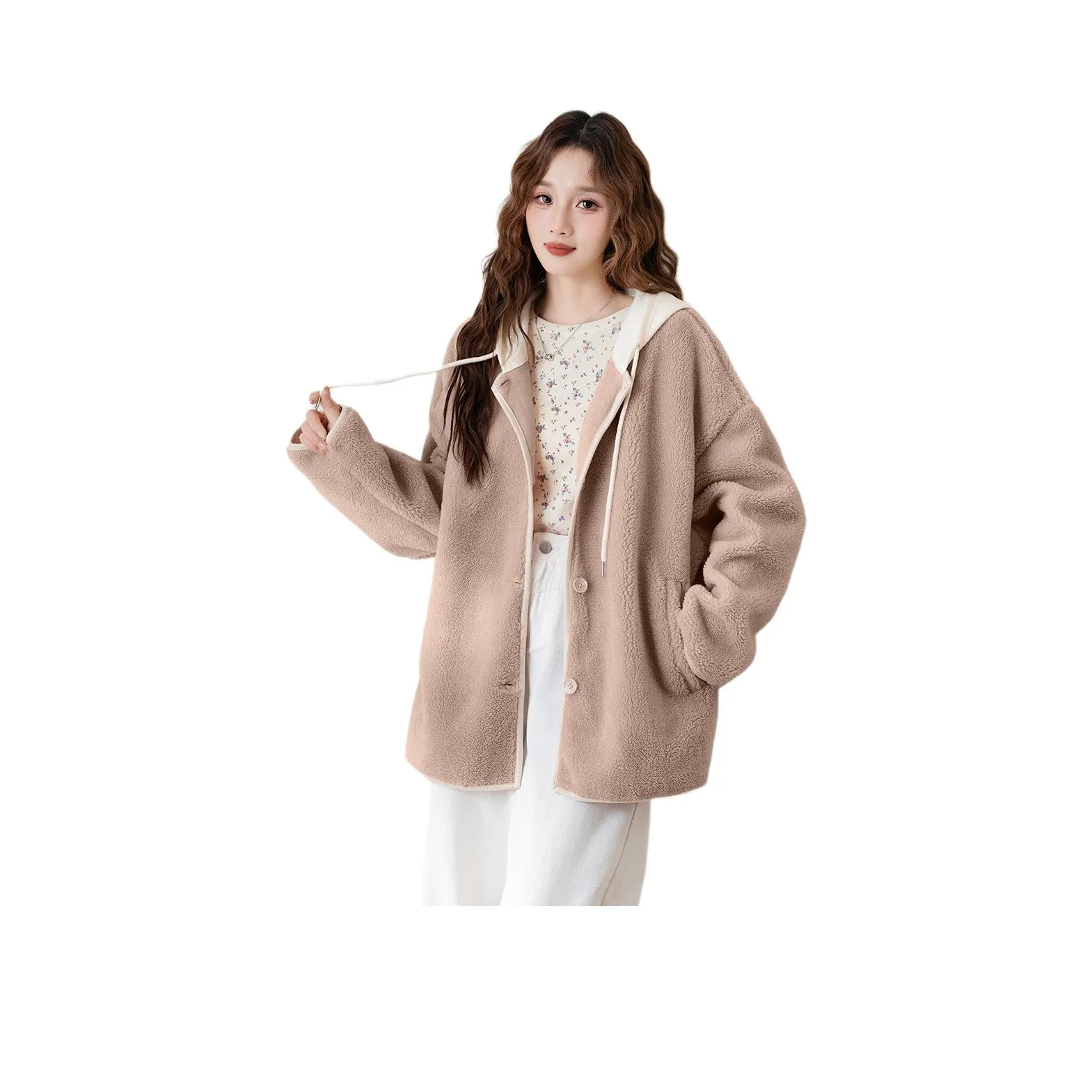 Tonlion Velvet feel Coat Women's Khaki