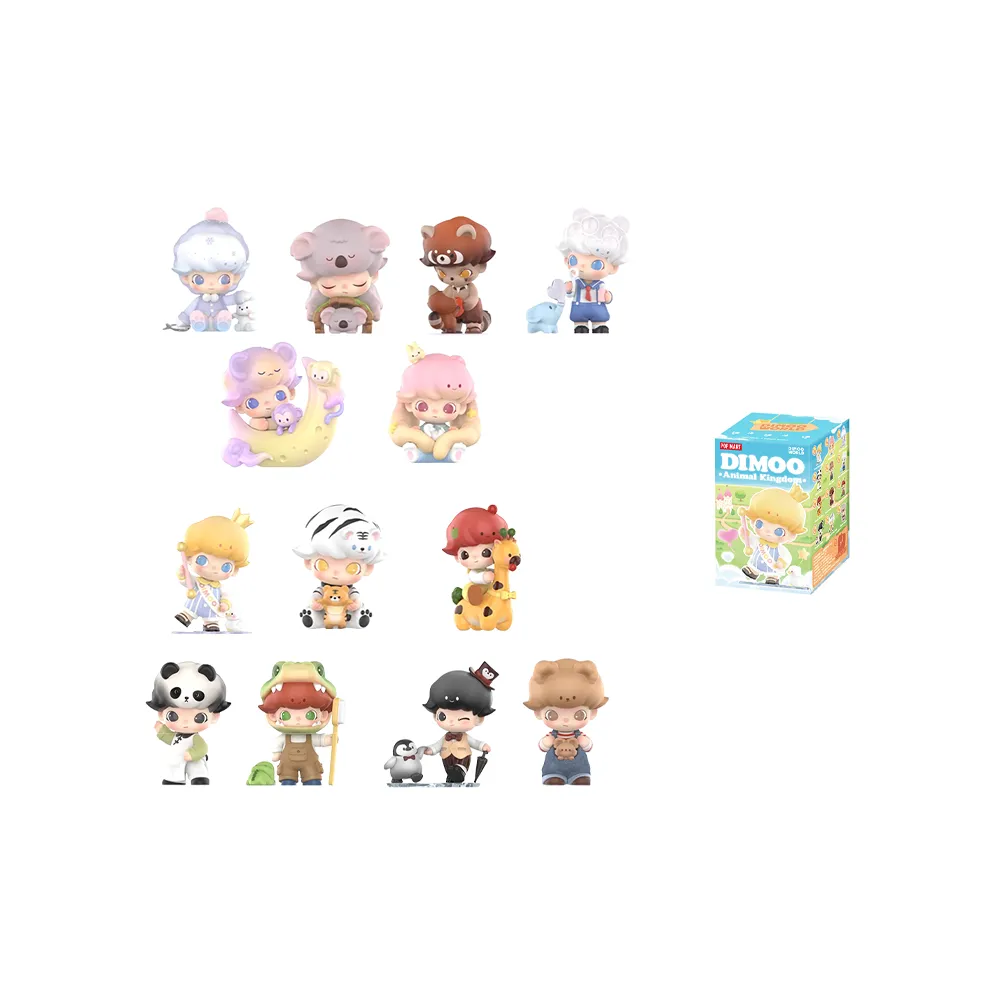 POP MART Dimoo Animal Kingdom Collection Слепые коробки Один Mystery Коробка Целая коробка 12 шт
